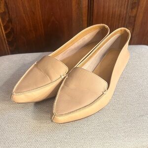 J. Crew Edie Nude Leather Flats